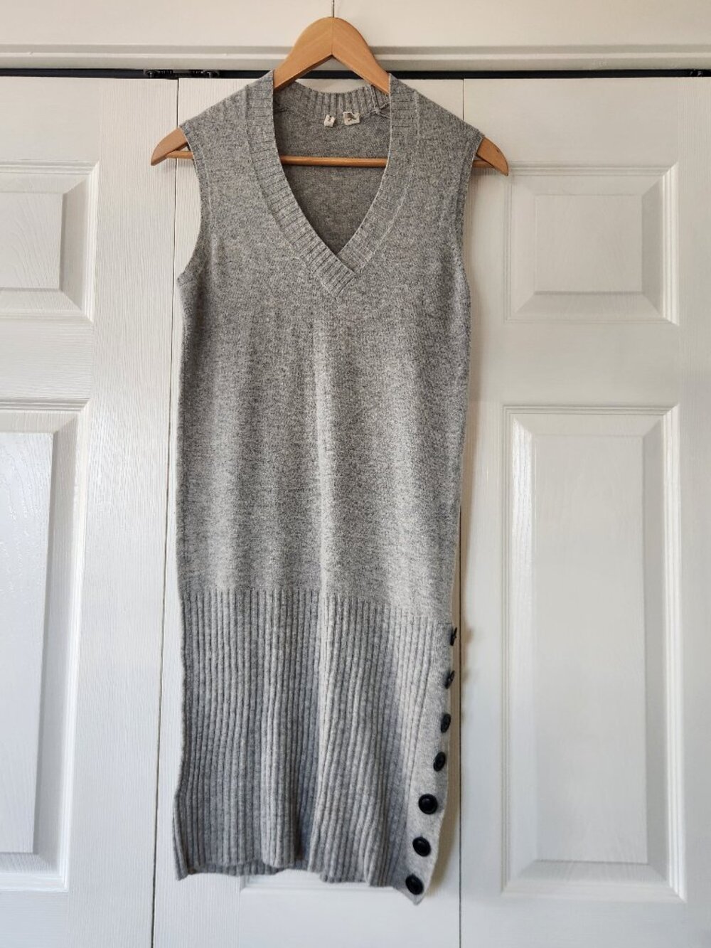 Moth Anthropologie sweater vest tunic mini dress vneck sleeveless angora